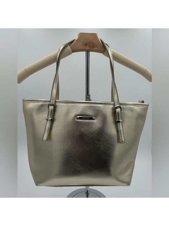 Nine West Handbags - Nine West Gunmetal Champagne Gold Shoulder Bag Like New